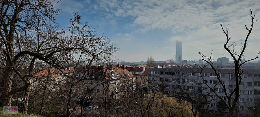 Widok z Górki Pafawag w kierunku centrum