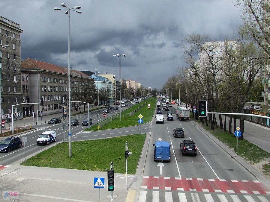 Czerniakowska - widok z kładki przy Chełmskiej