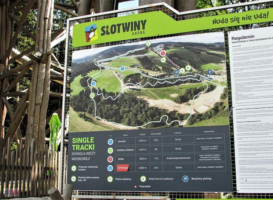 Słotwiny - mapa tras mtb