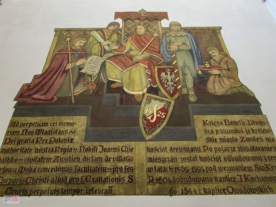 Fresk przedstawiający nadanie praw miejskich Zwoleniowi przez króla Władysława Jagiełłę