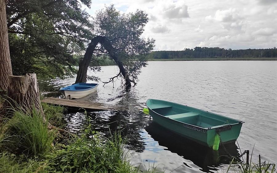 Łodzie na Jeziorze Lusowskim