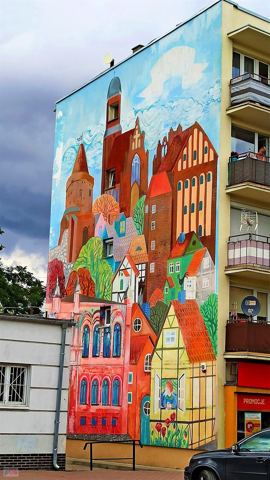 Mural na budynku w Strzelcach Krajeńskich