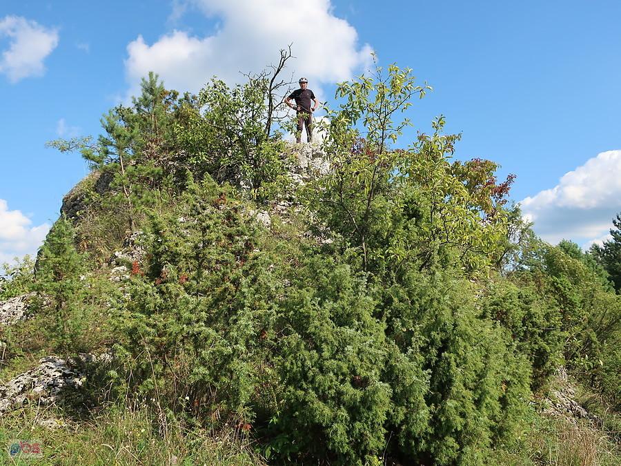 Krzysiek na szczycie skały