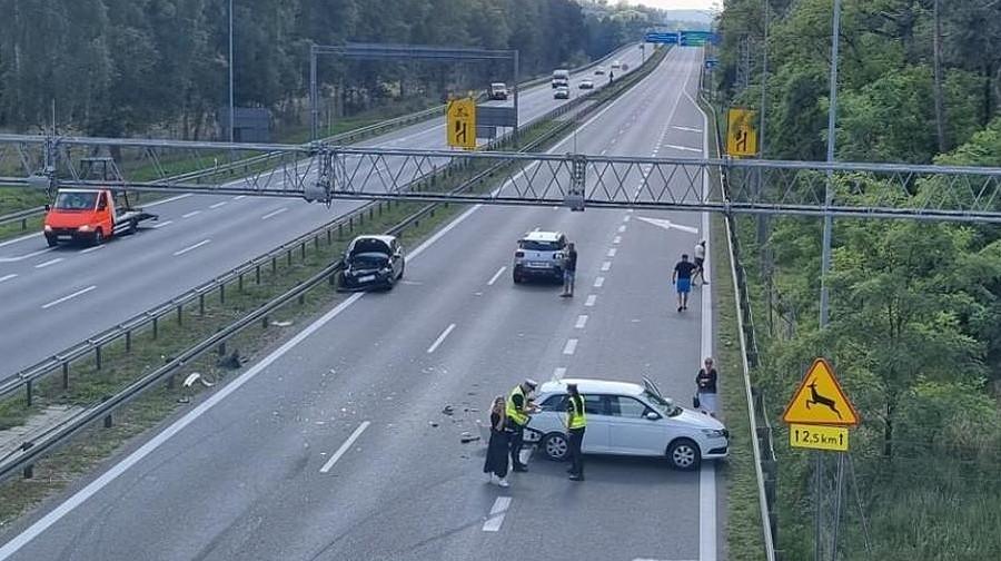 Wypadek na A6,węzeł Dąbie.