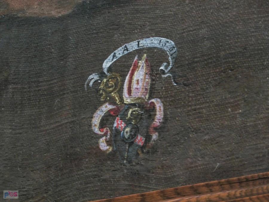 Herb fundatora obrazu Willmanna, opata cystersów w Lubiążu