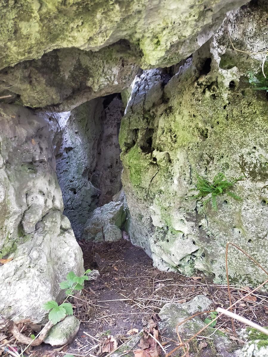 Otwór jaskini Meander w Skale Piętowskich
