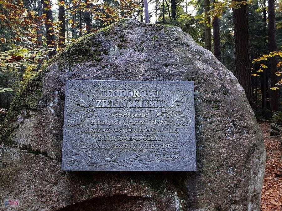 Tablica pamiątkowa leśnika Teodora Zielińskiego