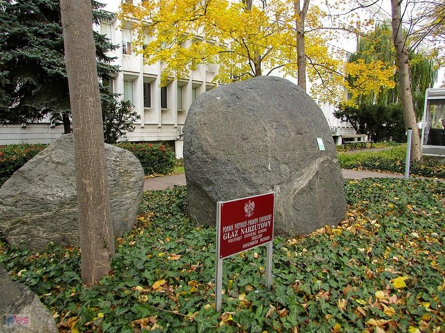 Kamyki przed Instytutem Geologicznym