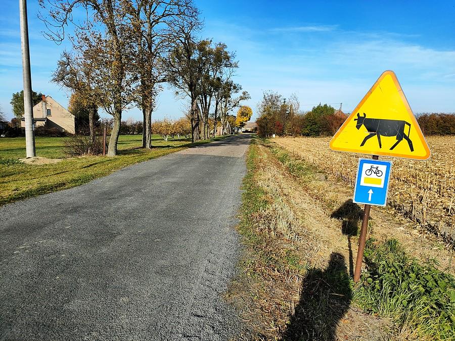 Oznaczenie szkalów rowerowych w gminie Strzałkowo