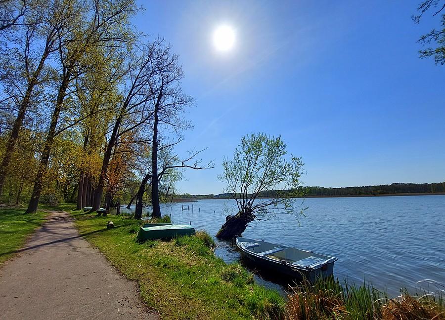 Łódka nad Jeziorem Lusowskim