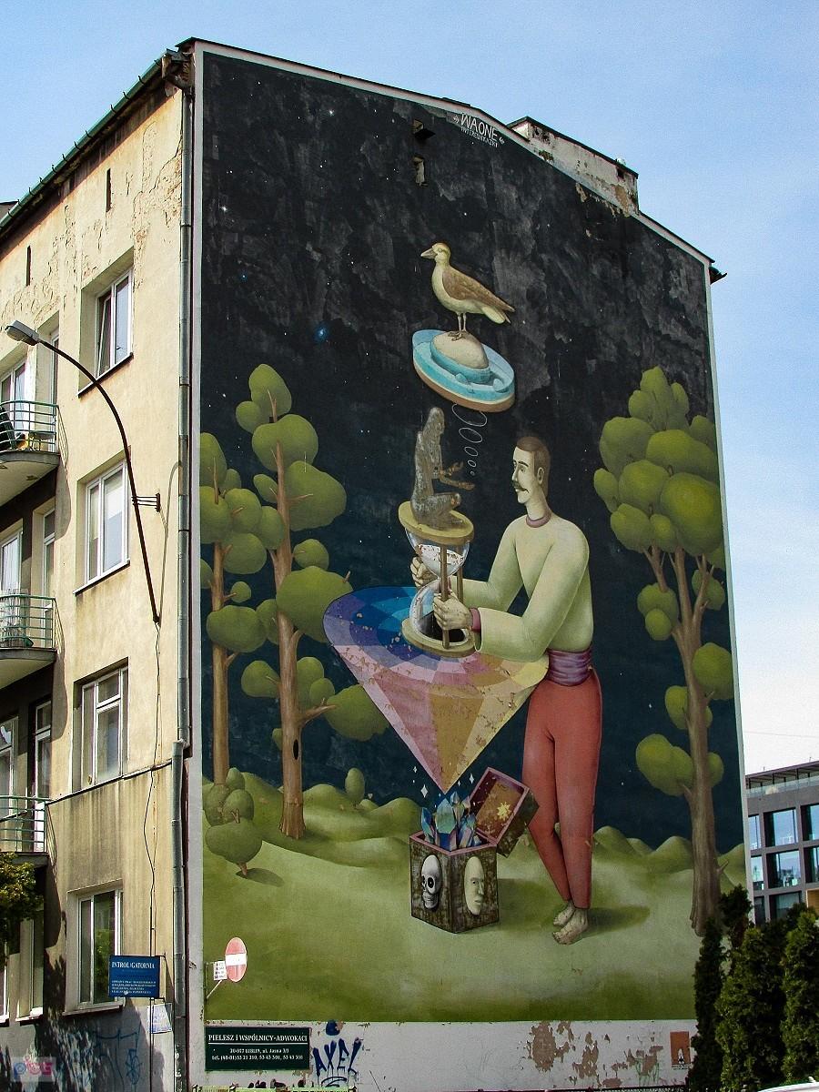 Lublin, mural na kamienicy przy ul.Jasnej