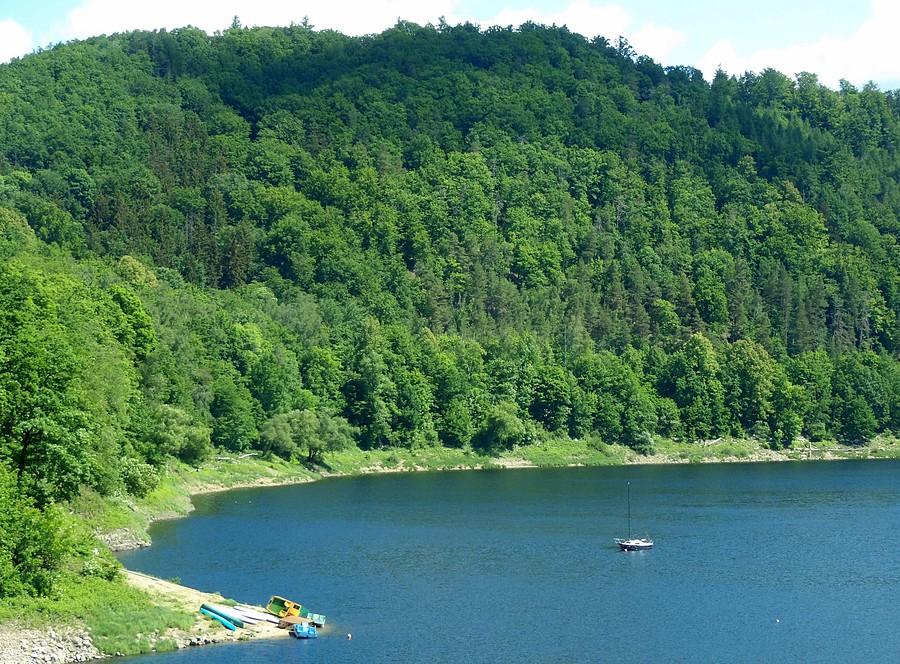 Widok z zapory na żeglarskie klimaty, Pilchowice