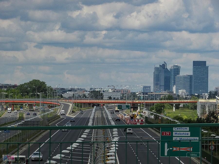 Widok z wiaduktu ul. Poleczki