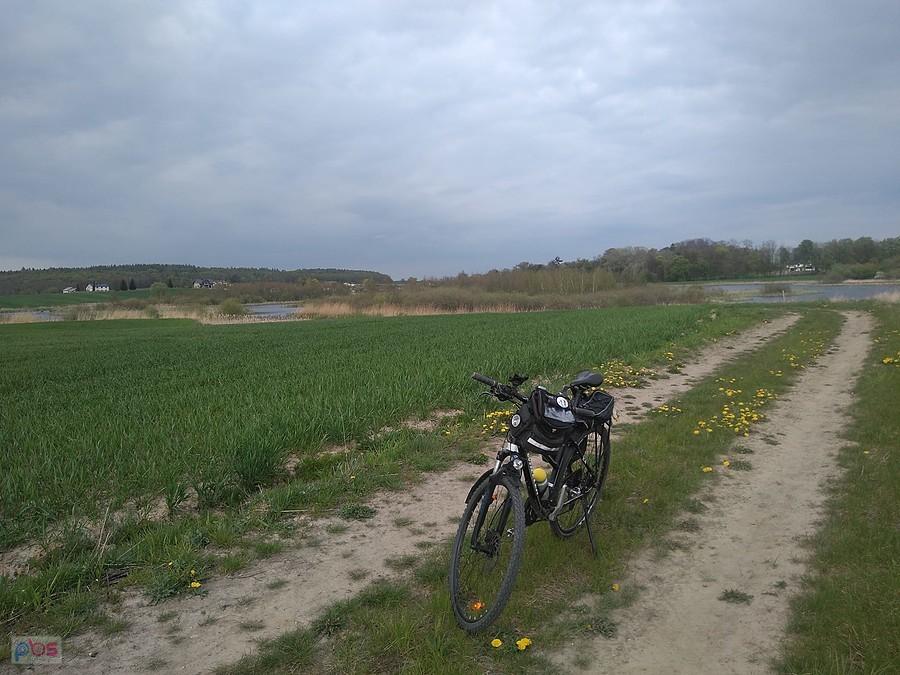 Rower na polnej drodze w Kociewiu