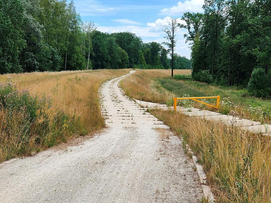 Wał przeciwpowodziowy na Odrze - dojazdy betonowe