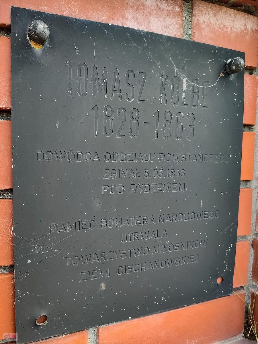 Tablica na grobie powstańca 1863 roku
