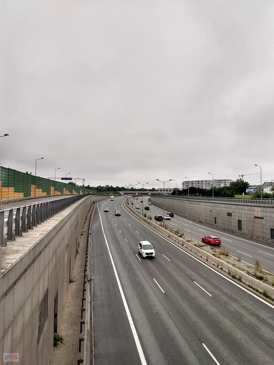 Z wiaduktu nad S8