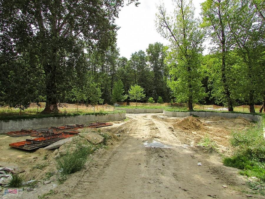 Pole Mokotowskie, prace przy oczkach wodnych