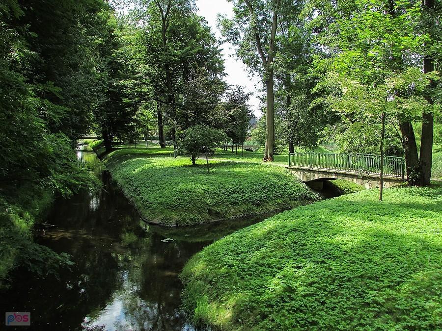 Zagożdżonka przepływa przez park pałacowy w Kozienicach