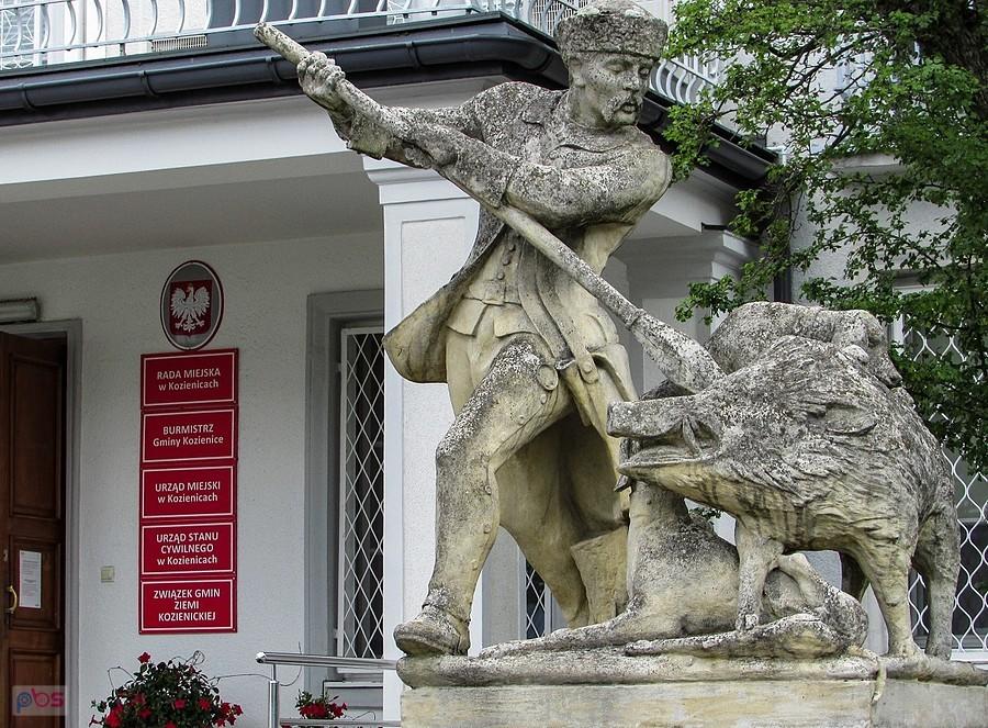Kozienice - polowanie na dzika i tabliczki UM Kozienice