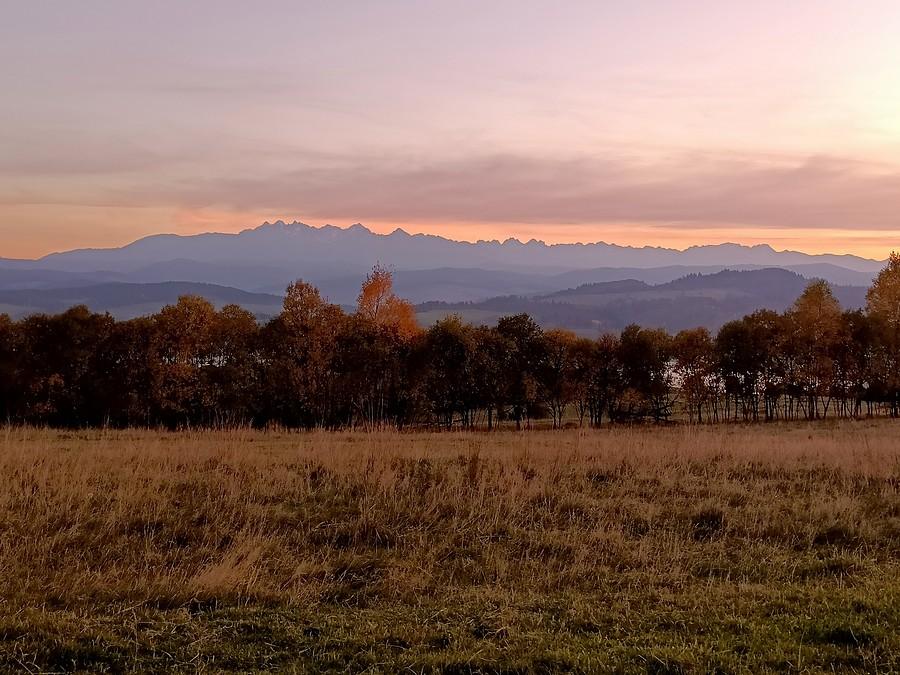 Wieczór z widokiem na Tatry.