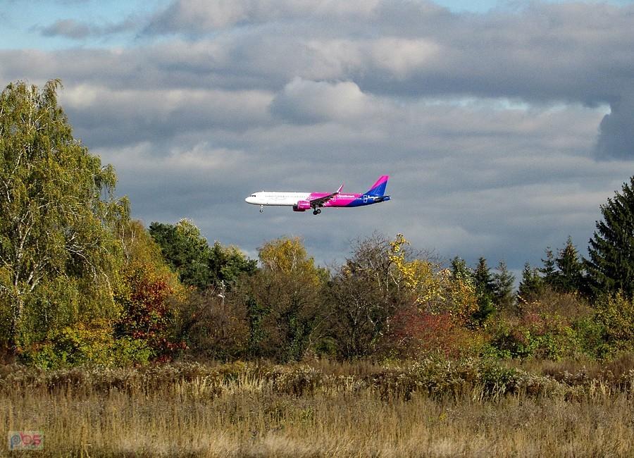 Za drzewami przeleciał airbus