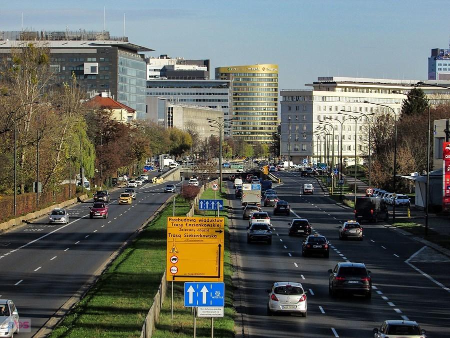 Z kładki na Wawelskiej