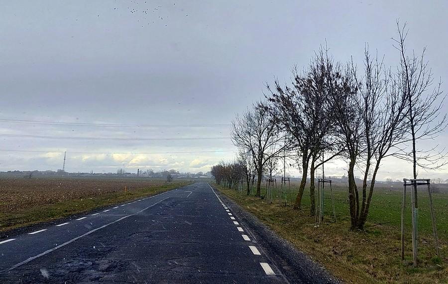 Mała śnieżyca po drodze