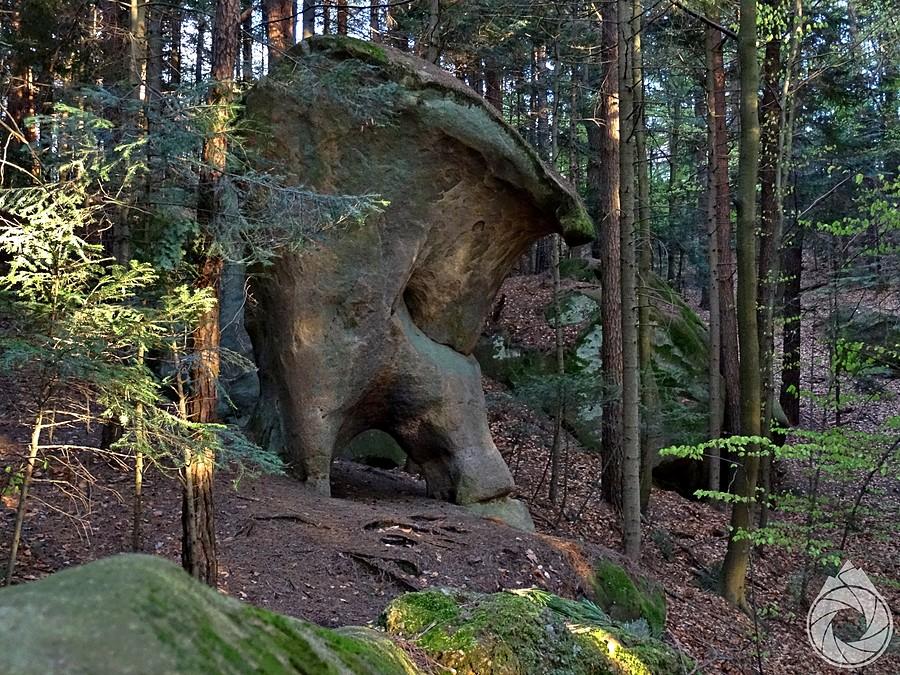 pomnik pzyrody Konfederatka, ładnie wywiana skałka nad Kombornią