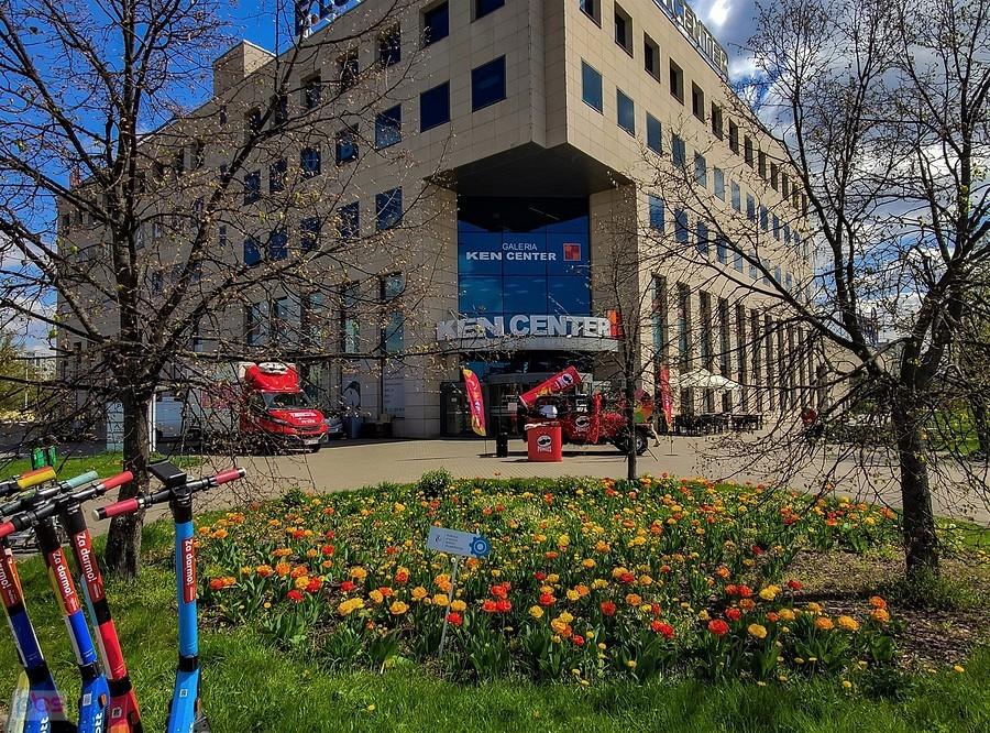 Kwietnik przed galerią handlową
