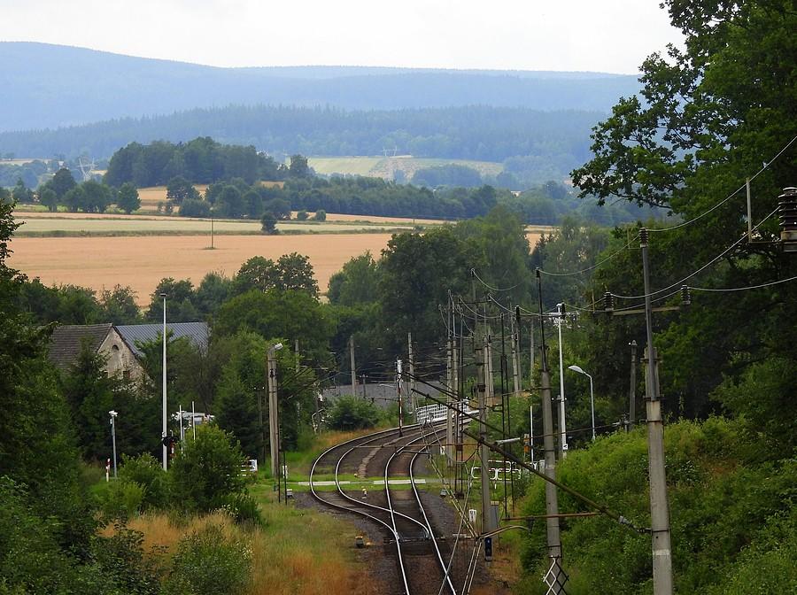 Linia Jelenia Góra - Zgorzelec na wysokości Starej Kamienicy