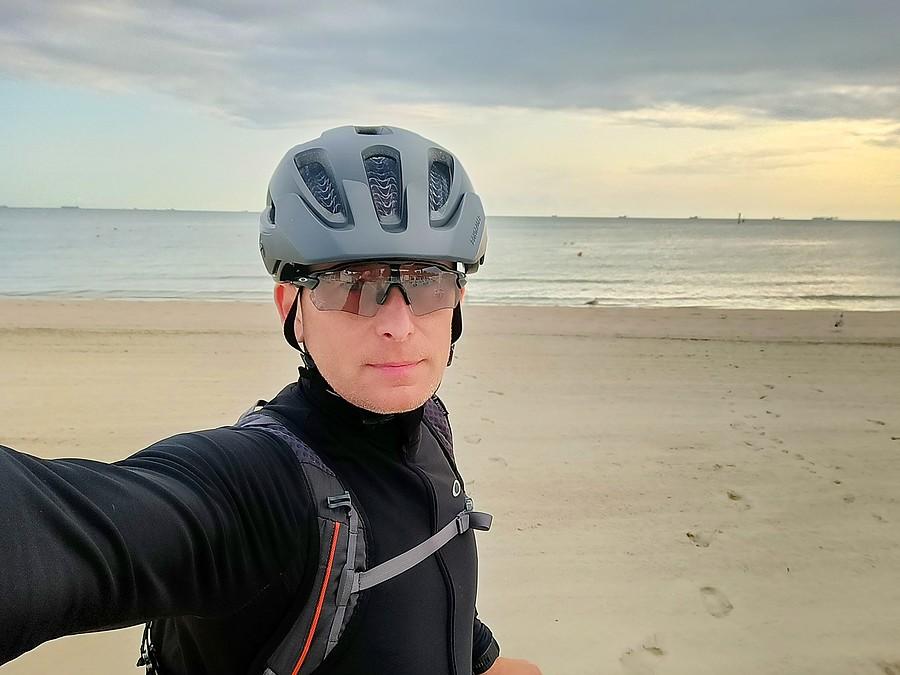 Na plaży w Sopocie.