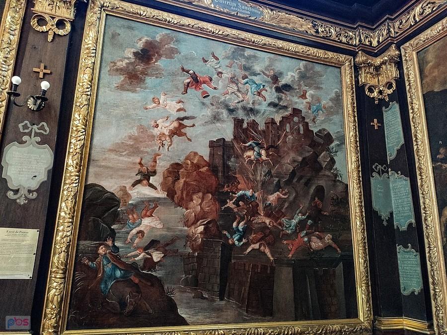 Katedra sandomierska - obraz wysadzenie zamku przez Szwedów w 1656 roku