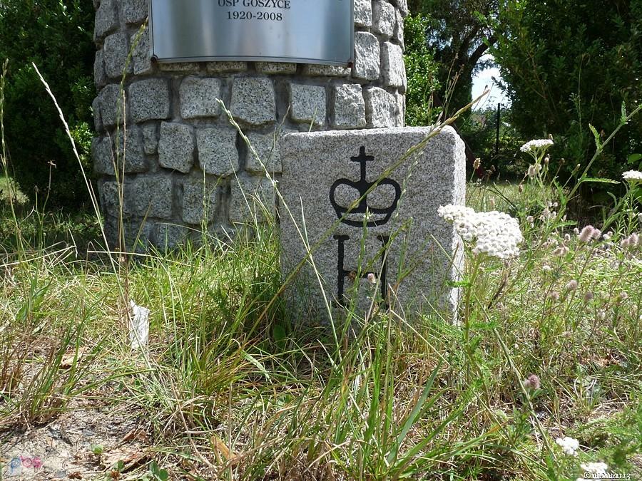 Goszyce. Kamień graniczny dóbr Hohenlohe-Öhringen.
