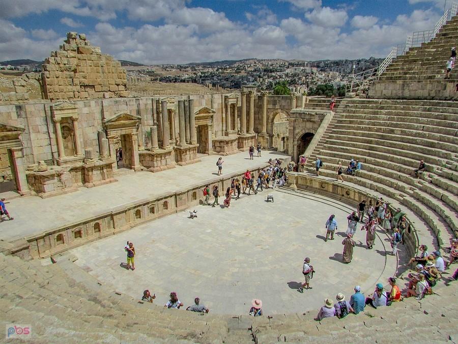 Jerash - widok z korony teatru
