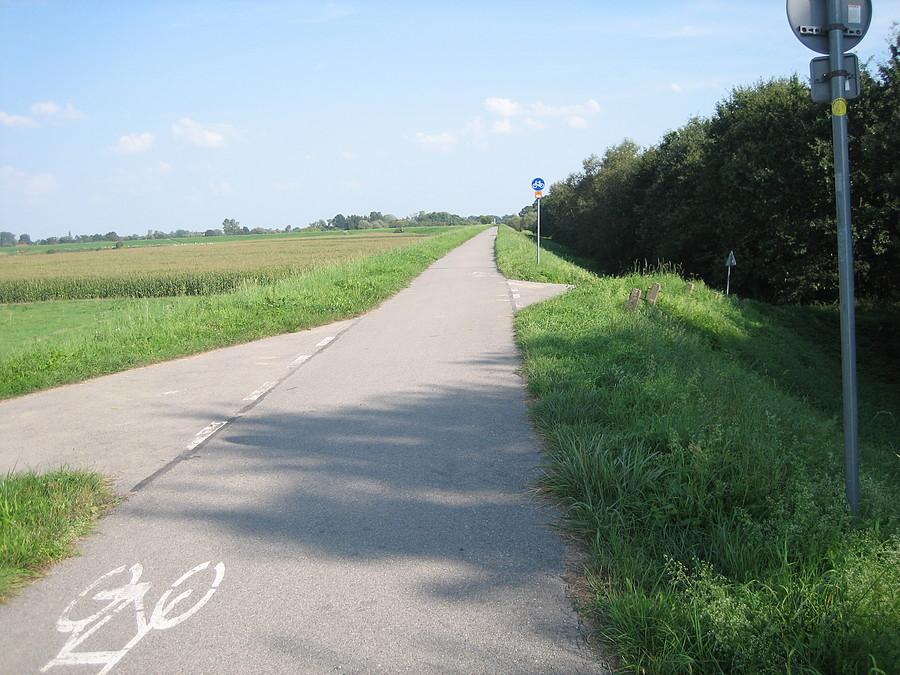 drogi dojazdowe do pół znajdujących się na międzywalu przecinają Wiślaną Trasę Rowerową