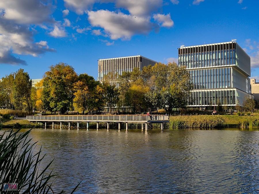 Molo i nowy biurowiec Lakeside