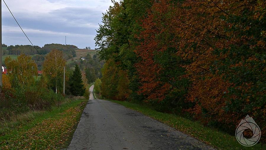 fajny podjazd przy jesiennych krajobrazach