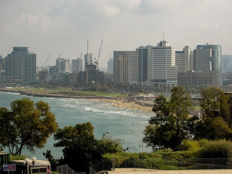 Yaffo Beach ze wzgórza w Jafie