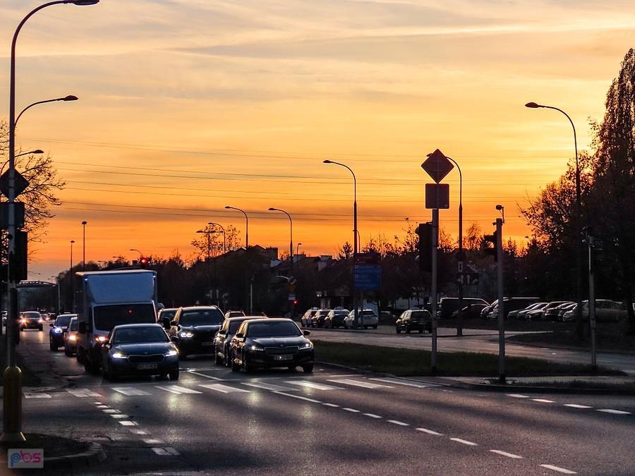 Zachód słońca na ul. Ciszewskiego