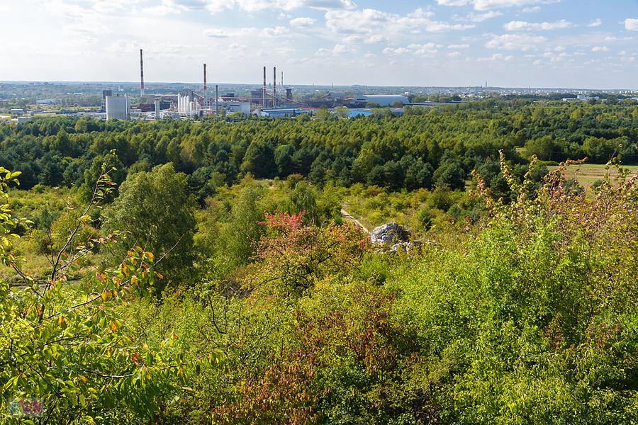 Góra Ossona w dzielnicy Mirów - widok w kierunku Koksowni Częstochowa Nowa