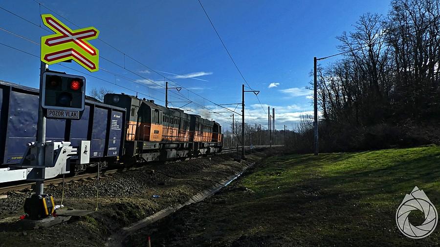 lekki przechył na torach pod Bohuminem