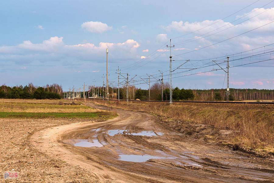 Lusławice, widok na linię D29-61 (szlak: Turów - Julianka).