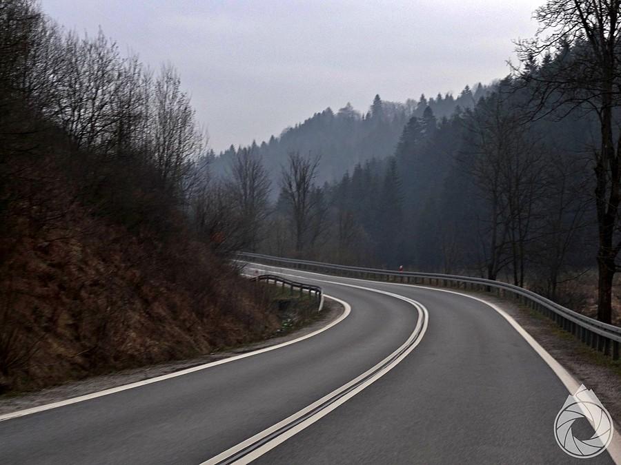 przymglony zjazd z Krośnicy