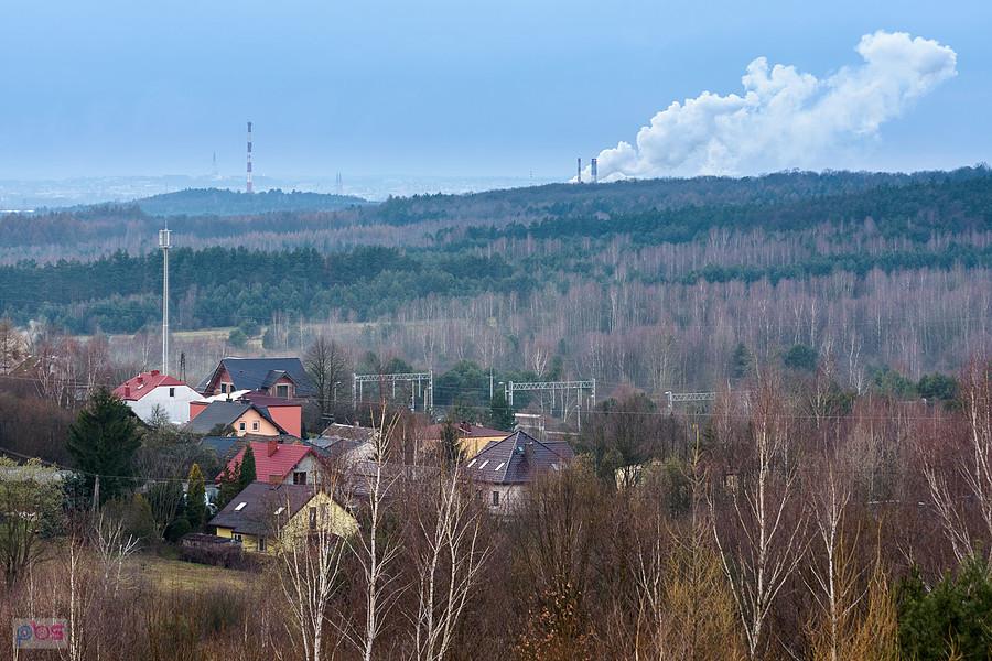 Widok w kierunku Częstochowy ze wzgórza w Kusiętach
