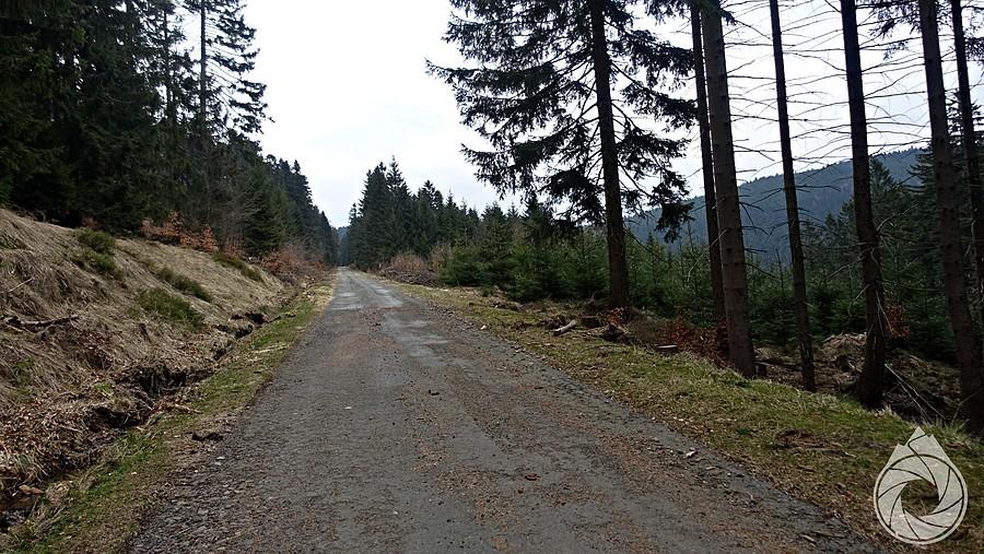 szuterkowo-asfaltowy podjazd w Orlicke Hory