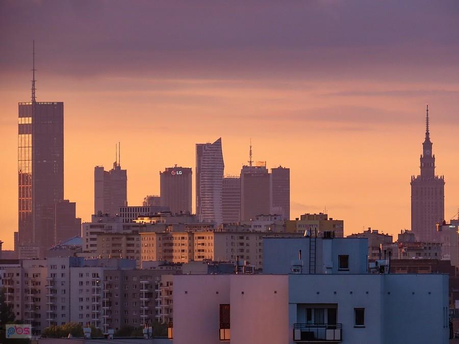 Panorama Centrum w świetle zachodzącego słońca