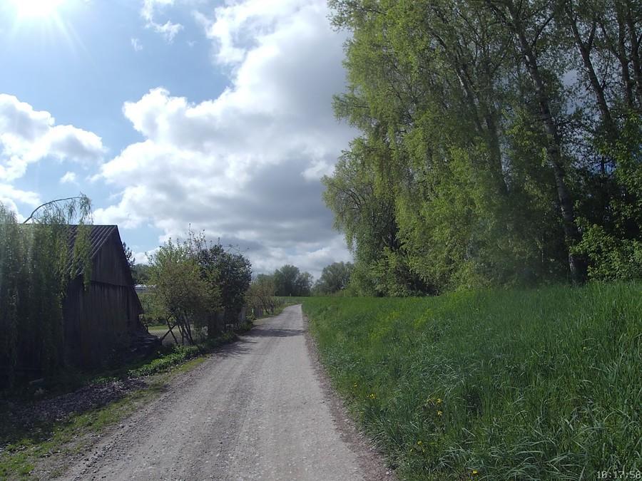 kilka kilometrów szutru wzdłuz wału