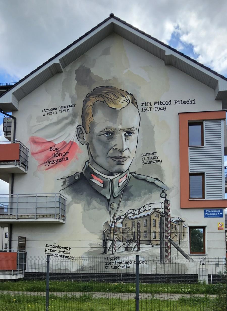 Mural patriotyczny z rotmistrzem Pileckim