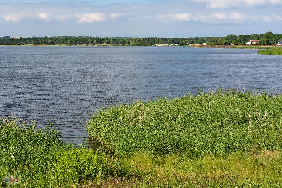 Zbiornik wodny "Poraj" widziany z południowego brzegu w pobliżu Kuźnicy Starej.